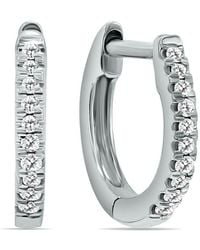 Diamond Select Cuts - 14K 0.25 Ct. Tw. Diamond Hoop Earrings - Lyst