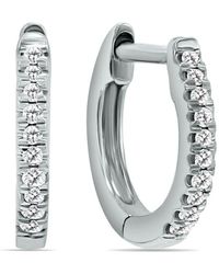 Diamond Select Cuts - 14K 0.25 Ct. Tw. Diamond Hoop Earrings - Lyst
