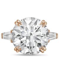 Diana M. Jewels - Diana M. 18K Rose 11.00 Ct. Tw. Lab-Grown Diamond Three-Stone Ring - Lyst