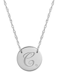 Jane Basch - 14K Diamond Initial Disc Necklace -Z) - Lyst