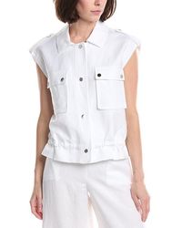 Kenneth Cole - Drawcord Snap Front Linen-Blend Jacket - Lyst