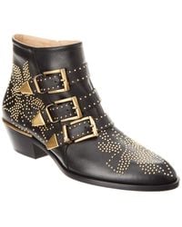 Chloé - Boots Susanna Nappa Leather Black Rivets Gold - Lyst