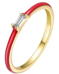 Rachel Glauber - 14k Plated Cz Stackable Ring - Lyst
