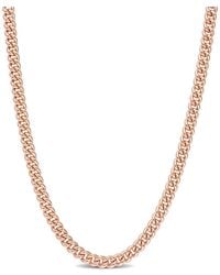 Italian Silver - 18K Rose Over Curb Link Chain Necklace - Lyst