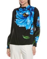 Tahari - Printed Silk-blend Blouse - Lyst