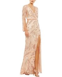 Mac Duggal - Sequined Faux Wrap Gown - Lyst