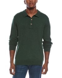 Kier + J - Kier + J Mixed Stitch Wool & Cashmere-blend Polo Sweater - Lyst