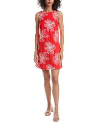 Vince Camuto - High Neck A-Line Linen-Blend Mini Dress - Lyst