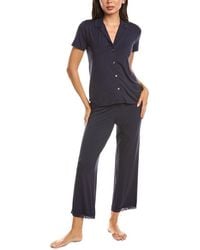 Natori - Feathers Essentials Lace Applique Notch Pajama Set - Lyst