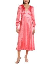 ted baker gabie one-shoulder satin-crepe midi dress TED BAKER Gabie One Shoulder Drape Midi Dress
