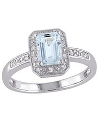 Rina Limor - Silver 1.01 Ct. Tw. Diamond & Aquamarine Accent Ring - Lyst