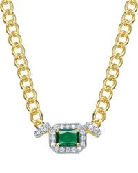 Genevive Jewelry - Rachel Glauber 14K Plated Cz Link Chain Necklace - Lyst