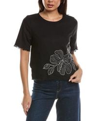 Vince Camuto - Embroidered Linen-Blend Blouse - Lyst