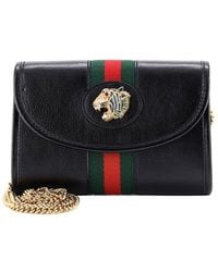 Gucci - Sheep Leather Rajah Web Chain Shoulder Bag Mini (Authentic Pre- Loved) - Lyst