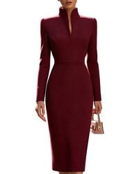 Tedora - Long Sleeve Midi Dress - Lyst