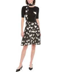 Elisabetta Franchi - Scarf Neck Wool Mini Dress - Lyst