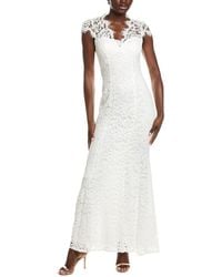 Eliza J - Illusion Neck Cap Sleeve Gown - Lyst