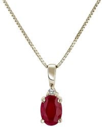 LEVARON FINE JEWELRY - Levaron 14K 0.41 Ct. Tw. Diamond & Ruby Drop Pendant - Lyst