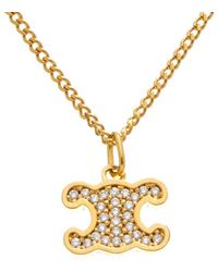 Celine - Triomphe Rhinestone Necklace - Lyst
