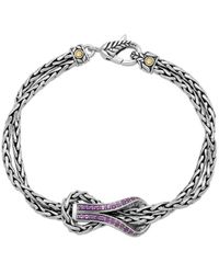 Samuel B. - 18k & Silver 0.24 Ct. Tw. Rhodolite Buckle Bracelet - Lyst