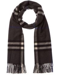 Burberry - Wide Check Cashmere Scarf - Lyst