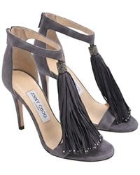 Jimmy Choo - Suede Viola Tasseled Sandal (Authentic Pre-Loved) - Lyst