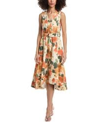 3.1 Phillip Lim - Blurred Marigold Sleeveless V-Neck Belted Min Dress - Lyst