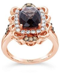 Le Vian - Le Vian 14k Rose Gold 3.22 Ct. Tw. Diamond & Smoky Quartz Ring - Lyst
