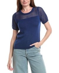 Joseph A - Open Pointelle Sweater - Lyst