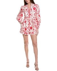Adrianna Papell - Printed Tie-Front Romper - Lyst