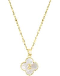 Adornia - 14K Mother-Of-Pearl Initial Clover Necklace - Lyst