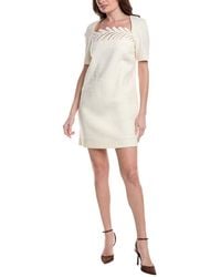 Oscar de la Renta - Fern Embroidered Silk-Lined Wool-Blend Shift Dress - Lyst