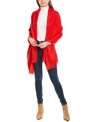 Amicale Cashmere - Solid Cashmere & Wool-Blend Wrap - Lyst