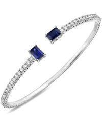 Forever Creations USA Inc. - Forever Creations 14K 2.85 Ct. Tw. Diamond & Sapphire Flexible Bangle Bracelet - Lyst