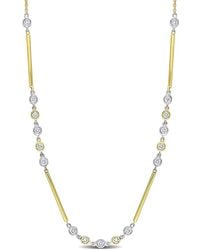 Rina Limor - 14k Two-tone 0.39 Ct. Tw. Diamond Station Necklace - Lyst