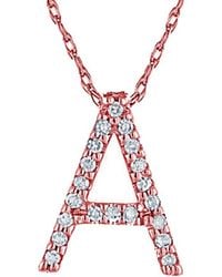 Suzy Levian - 14k Rose Gold 0.1 Ct. Tw. Diamond Necklace - Lyst
