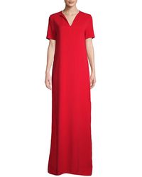Lanvin Short-sleeve Floor-length Gown - Red
