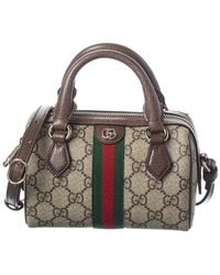 Gucci - Ophidia Mini Gg Supreme Canvas & Leather Boston Bag - Lyst