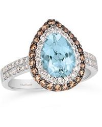 Le Vian - Tranquility 14K 1.75 Ct. Tw. Diamond & Aquamarine Half-Eternity Ring - Lyst