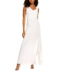 Badgley Mischka Crinkle Gown - White