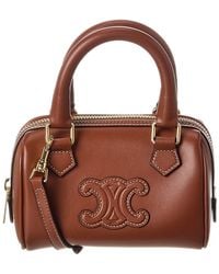 Celine - Mini Leather Boston Bag - Lyst