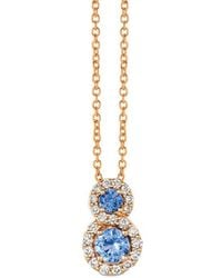 Le Vian - Le Vian Blueberry Sapphire 14K Rose 0.63 Ct. Tw. Diamond & Sapphire Pendant Necklace - Lyst