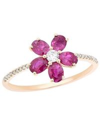 Diana M. Jewels - Fine Jewelry 14K 1.20 Ct. Tw. Diamond & Ruby Half-Eternity Ring - Lyst