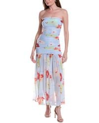 Bardot - Solana Printed Mesh Maxi Dress - Lyst
