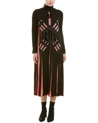 Valentino Garavani Pleated Silk Midi Dress - Black
