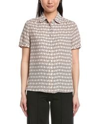 Anne Klein - Button Front Blouse - Lyst