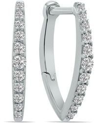 Lab Grown Diamonds - 14k 0.50 Ct. Tw. Lab-grown Diamond Huggie Hoops - Lyst