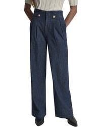 DKNY - High Rise Carmine Wash Wide Leg Jean - Lyst
