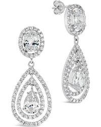 Sterling Forever - Cz Cheyenne Drop Stud Earrings - Lyst
