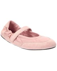 Prada - Collapse Re-Nylon & Suede Ballerina Flat - Lyst